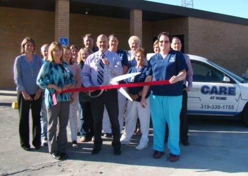 CARE at Home Iowa, LLC Chamber of Commerce Ribbon cutting ceremony.