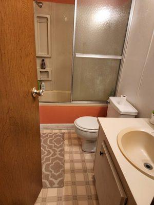 Before and After of small bathroom remodel