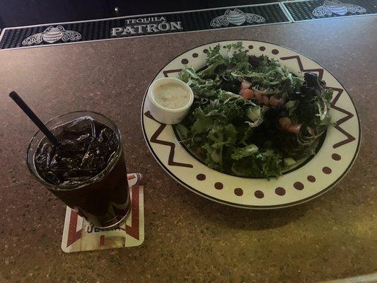 House Salad And Well Whiskey