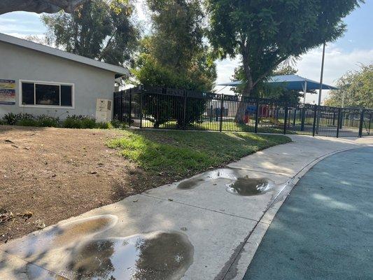 Headstart has gated area to keep children inside and safe