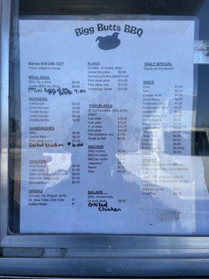 Food truck Menu