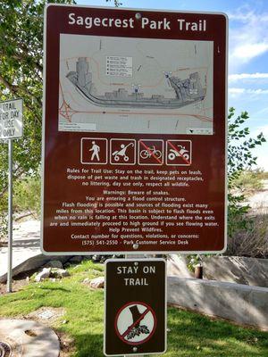 Info sign on the park's trail.