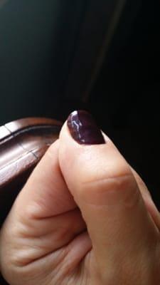 Old chunky nail lacquer that couldn't even flow to the edges of  my nails.