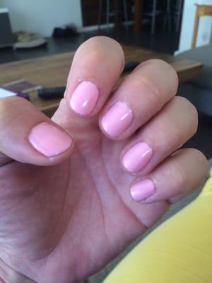 Baby pink nails