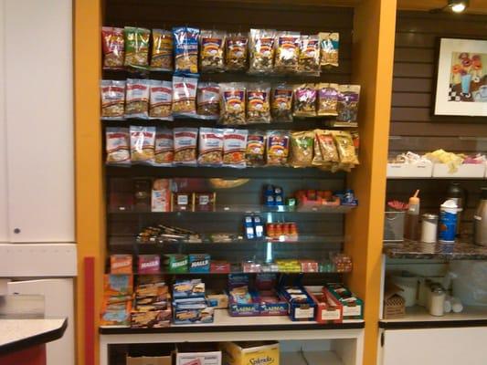 Left side of snack rack.  Had people blocking the right snack stand which has the asian snacks...