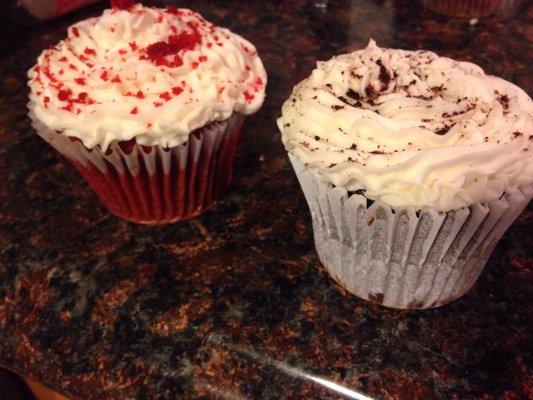 Red Velvet and Chocolate Cupcakes $2.11 each with tax