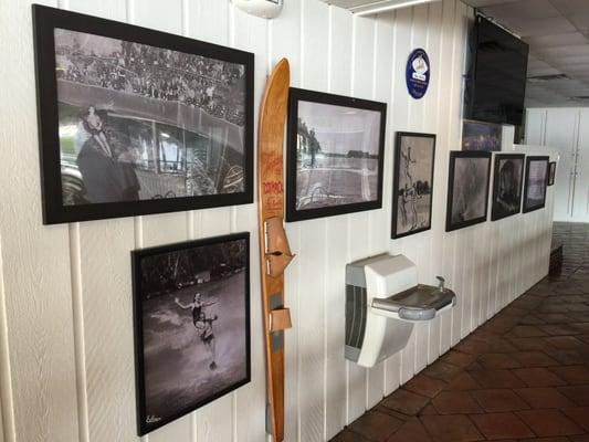 The history and culture of the lodge are captured in theses water ski pictures dating back to the 50's.