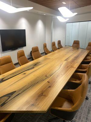 JUST DELIVERED to Orlando Client! Handcrafted Sunken Cypress wood conference table by European Wood Artist, PETER ERDEI