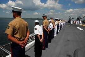 Cadets Manning The Rails with Marine Guard!