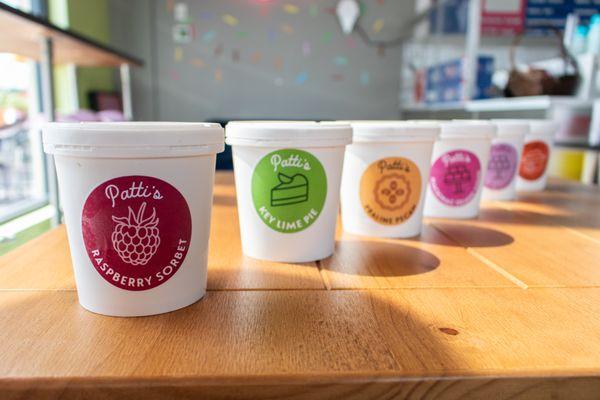 We sell pints! Grab a pint  of Patti's Ice Cream to go, available in our cooler.