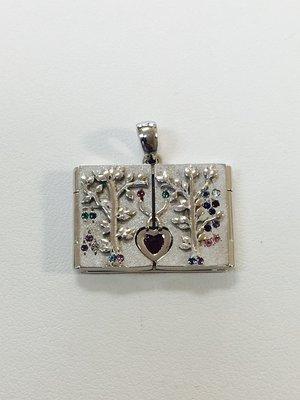 Custom designed Family Tree Locket with genuine gemstones for a July Birth