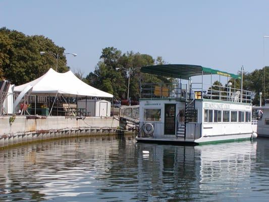 Club ship moored in Belmont Harbor.