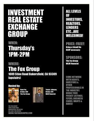 Weekly real estate exchange meeting.