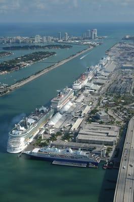 Port of Miami with Cruise Ships