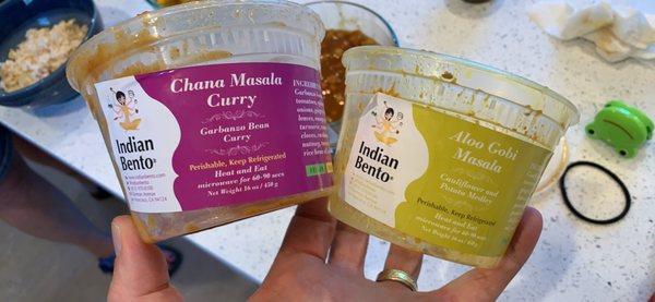 Indian Bento products we ordered on Good Eggs recently. My favorite of the two was the Aloo Gobi Masala.