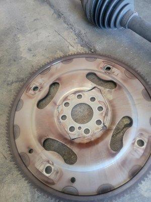 Broken flex plate that was replaced.