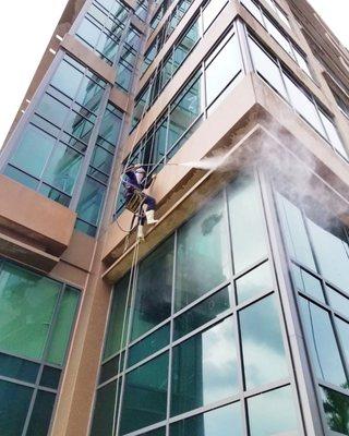 Sky High during our High Rise cleaning services!