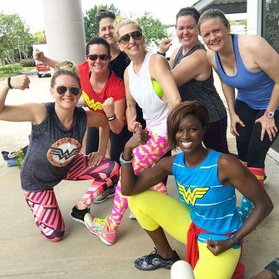 A lil photo after the Wonder Woman Boot Camp with Roz Jones in our "backyard" aka the parking lot behind the gym!