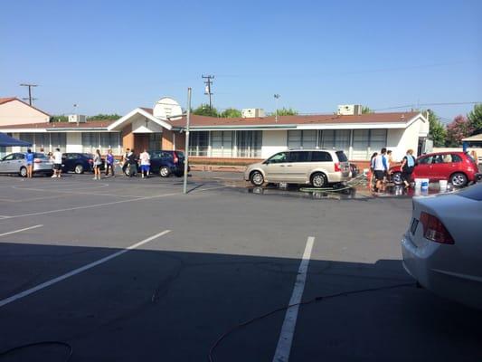 Working at the car wash