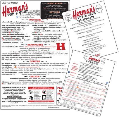 Menu's And special flyers