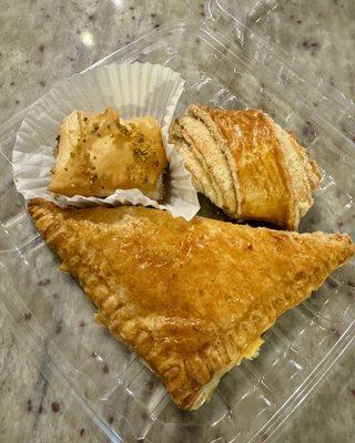 Pastries (walnut baklava, gata, and khatchapuri)