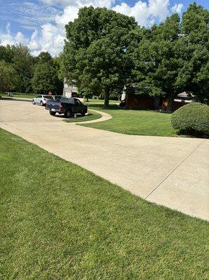 A driveway after we got done pressure treating it without any postreatment