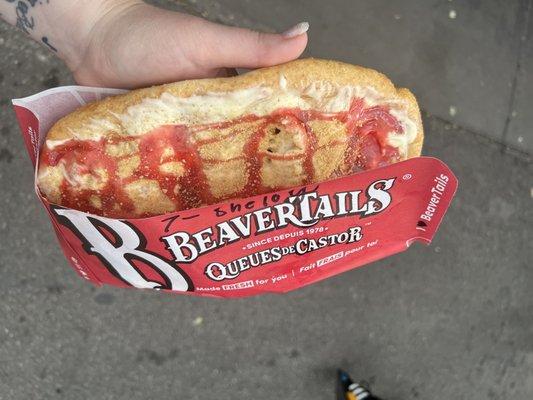 Strawberry cheesecake beaver tail