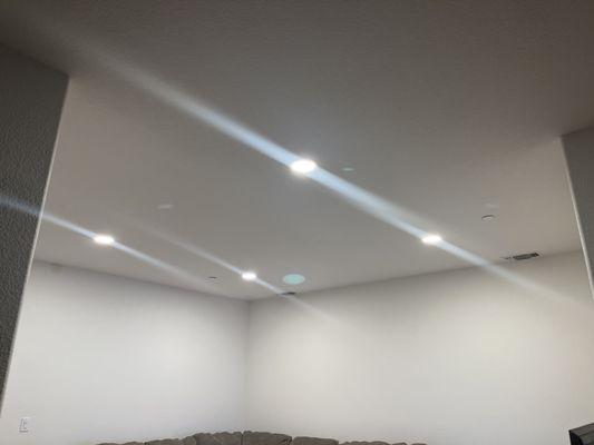 Living room with recessed lighting