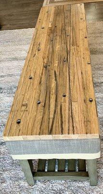 Long view of beautiful bench topper! Thanks Jesse and Authentic Barnwood!