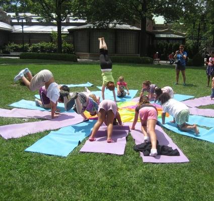 Yoga fun on Astor Court at the Bronx Zoo