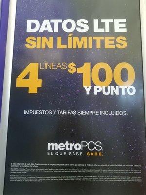 4 Lines for only $100  everything unlimited (call,text&web)