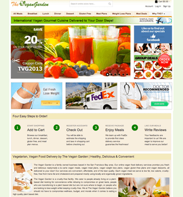 http://thevegangarden.com/ eCommerce, shopping cart payment system integration, coupon promotion configuration,graphic design...