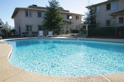 Building near pool