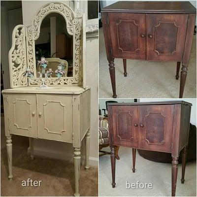 Antique sewing table - now an elegant vanity