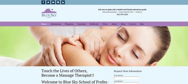 A website we created for Blue Sky School of Massage. http://www.blueskyedu.org/