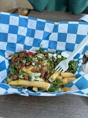 Plant based chorizo fries