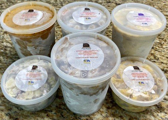 Frozen soups and side dishes