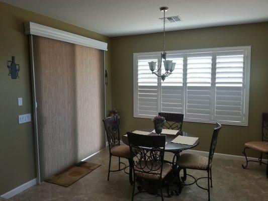 Beautiful Vertiglide with a Plantation Shutter