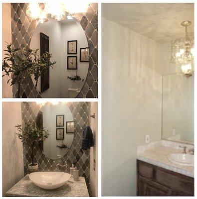 Powder-room update... Before & After