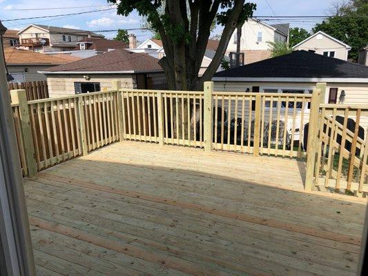 Here's a view of sturdy deck from the house.