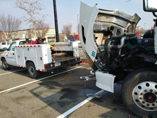 Volvo emergency mobile truck service. "No start" issue.