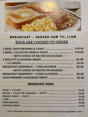 Breakfast Menu