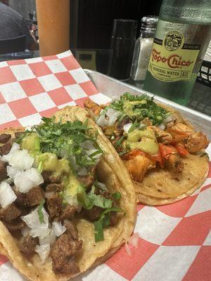 Steak and chicken street tacos- great taste and fresh