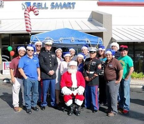 December 6,2014 we had our free photo with Santa day and collected Toys for Toys for Tots!  We had a great turn out.