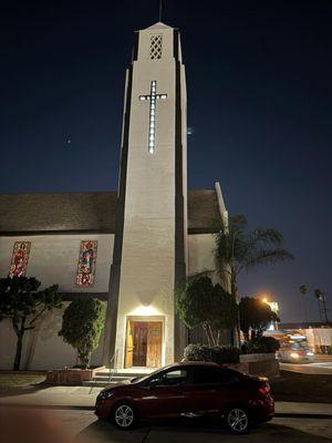 Beautiful evening photo of the side entrance