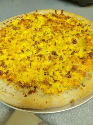 Bacon & Egg Breakfast Pizza.