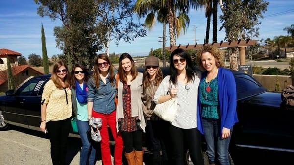 Great tour! Our beautiful ladies taking a picture outside the Limo. They enjoyed their time tasting wines and taking pictures in Temecula.