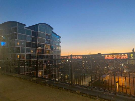 Building at sunset