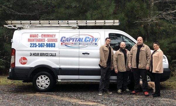 Photo of a crew in service truck