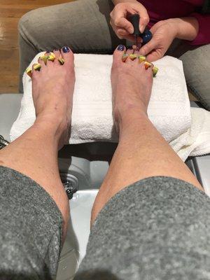 Just got a great pedicure! Nice, relaxing and clean nail salon close to where I live.  Make an appointment first.